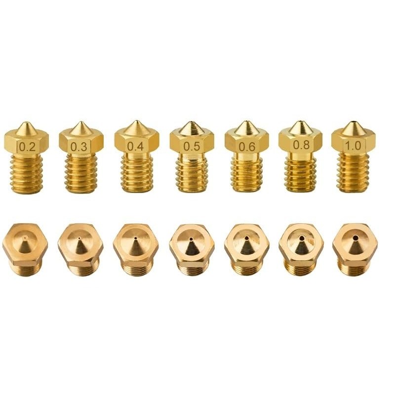 V5/V6 Premium Nozzle/Nozzle, 0.2 mm, Brass/Brass, 1.75 mm, Set of