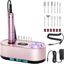 Taladro de Uñas eléctrico Profesional: Lima de Uñas Eléctrica de 40000 RPM con pantalla LCD para uñas de gel acrílico, Manicura y pedicura, Pulido y pulido para salón y uso doméstico.