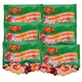Holiday Favorites 5 Flavor Jelly Bean Bag, 6 Pack, Fun and Delicious Treat, Great Holiday Snack, 1 Ounce Bags