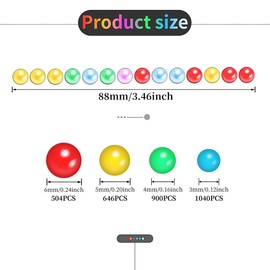 3090PCS Rhinestone Stickers, Self Adhesive Colorful Face Gems Pearls Stickers 3/4/5/6mm Hair Gems Stick on Bling Face Jewels Stickers for Makeup Face Eye Hair Nails Body Craft DIY Home Decor, 4 Sizes