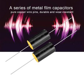 Ticfox Capacitor, 2 Pieces Frequency Splitter Capacitor for Audio Speakers. Suitable for upgrading speakers (3.3uF)