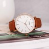BUREI Men's Watch, Leather, Brand, Simple, Waterproof, Analog, Business, Men's
