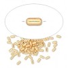 Platinum Bead, 100 Gold Plated Brass Small 3x1.5mm Smooth Tube