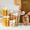 ZENS Glass Canisters Jar with Lid, Airtight Sealed 15 Fluid