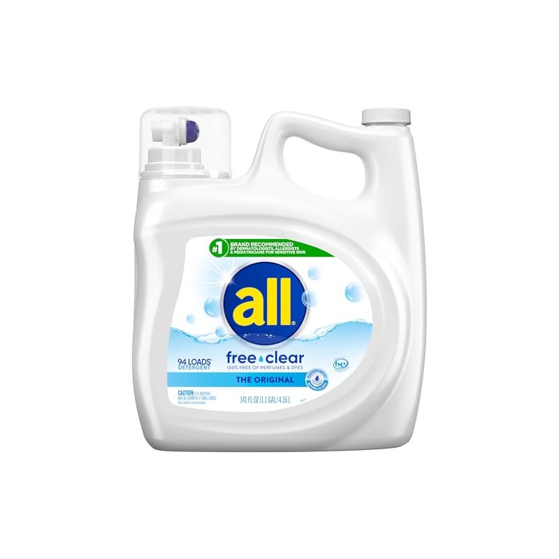 all Liquid Laundry Detergent Free Clear, 141 Ounce, 94 Loads