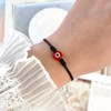 JUVJEW Red Evil Eye Anklet Bracelets for Women Black Rope
