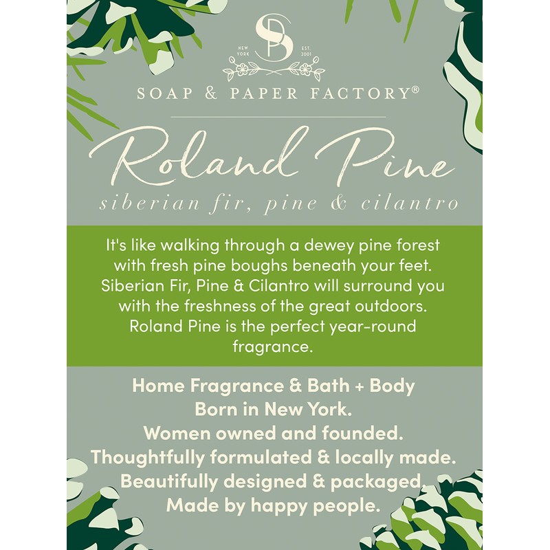 Soap And Paper Factory, Candle Tin Roland Pine 3 Ounce