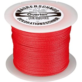 Overmann 002302000301000AA Maurerschnur 2 mm x 100 m aus Polyethylen, Rot