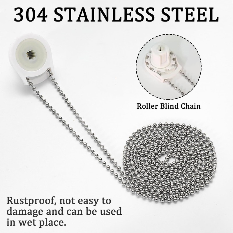SYEYCW 5Meter / 16.4Feet Roller Blind Chain, 4.5mm 304 Stainless