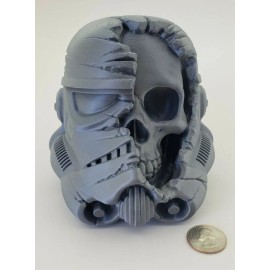 ErnicShop 3D Printed 5" Deathtrooper Stormtrooper Skull Bust Model Silver PLA Plastic