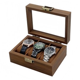 Haverain Antique Watch Storage Case Watch Storage Box Display Case Collection Case Accessories Storage Wooden (Holds 3 Watches)