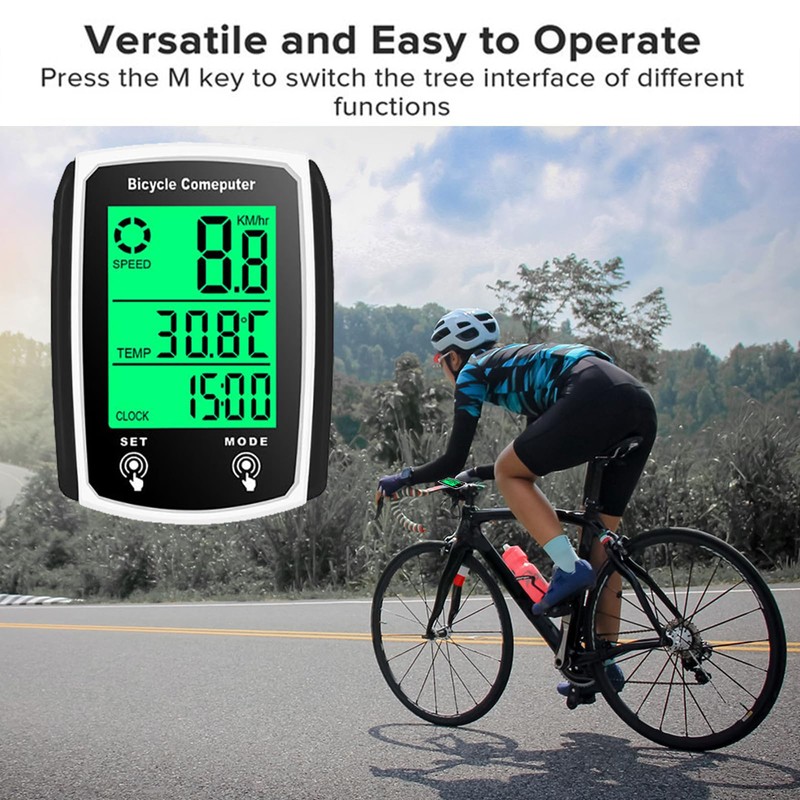 EXGUEACK Bike Computer Wired, Waterproof Bicycle Speedometer and Odometer with