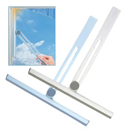 Vezyturly Squeegees for Household Use,Shower Squeegee,Bathroom Glass Cleaning Tool,Professional Window Wiper 2 PCS(White+Blue)