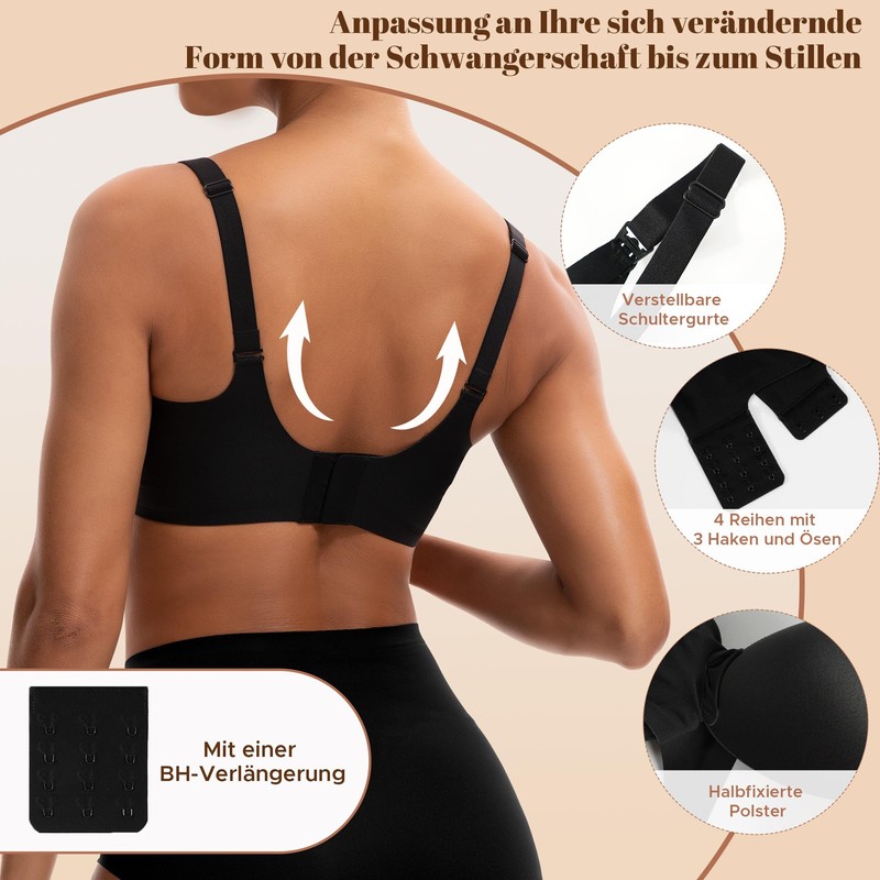 INNERSY Nursing Bra Without Underwire Seamless Pregnancy Bra Comfortable with