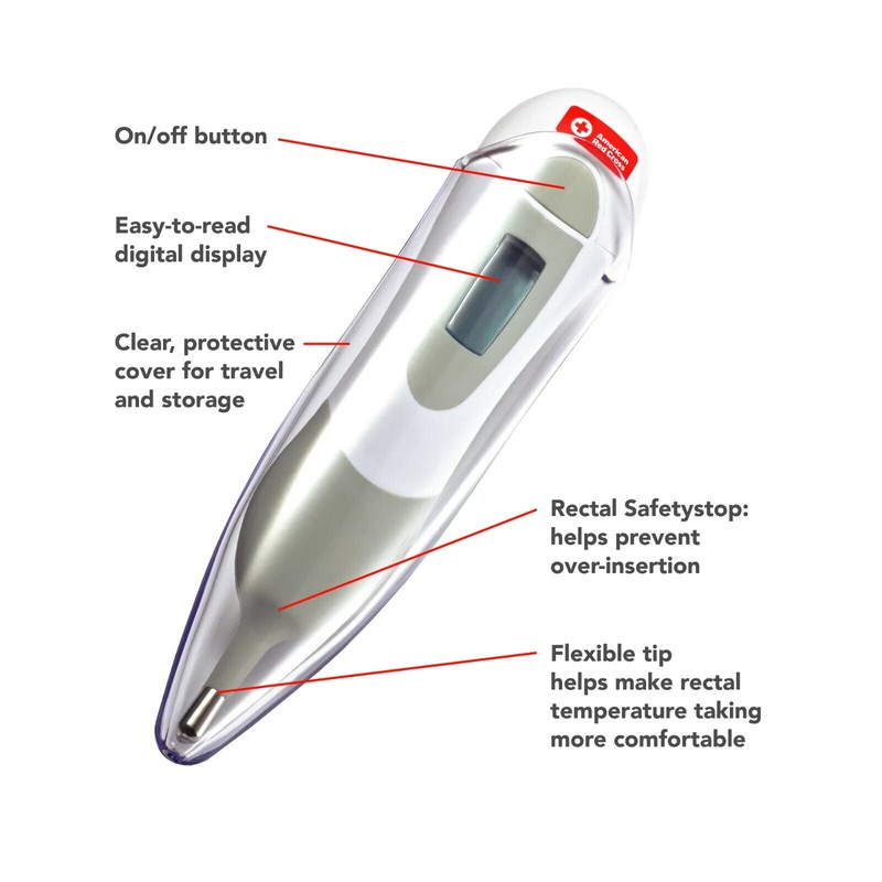 American Red Cross Digital Thermometer Oral Rectal American Red Cross