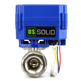 U.S. Solid 3/4" Motorized Ball Valve DN20 Stainless Steel Electrical Ball Valve, 9-24V AC/DC, 3 Wire Setup
