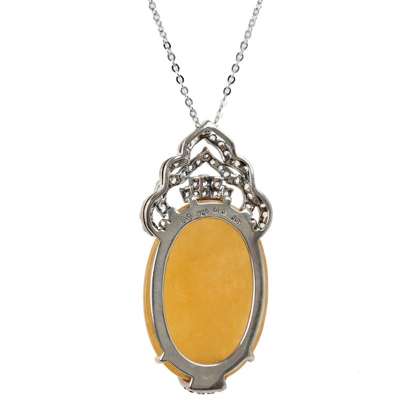 Women's Pendant with Chain Made of 925 Silver Oxidised with