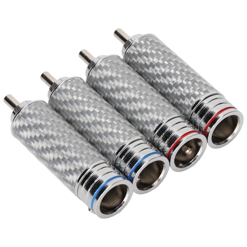 4Pcs RCA Sound Plug Chrome Plated Welding Phono RCA Male
