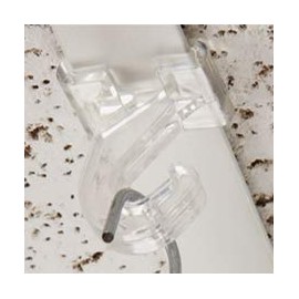 Clear Plastic Drop Ceiling Hooks with Hinge - One Piece Grid Ceiling Hangers - 10 Pack