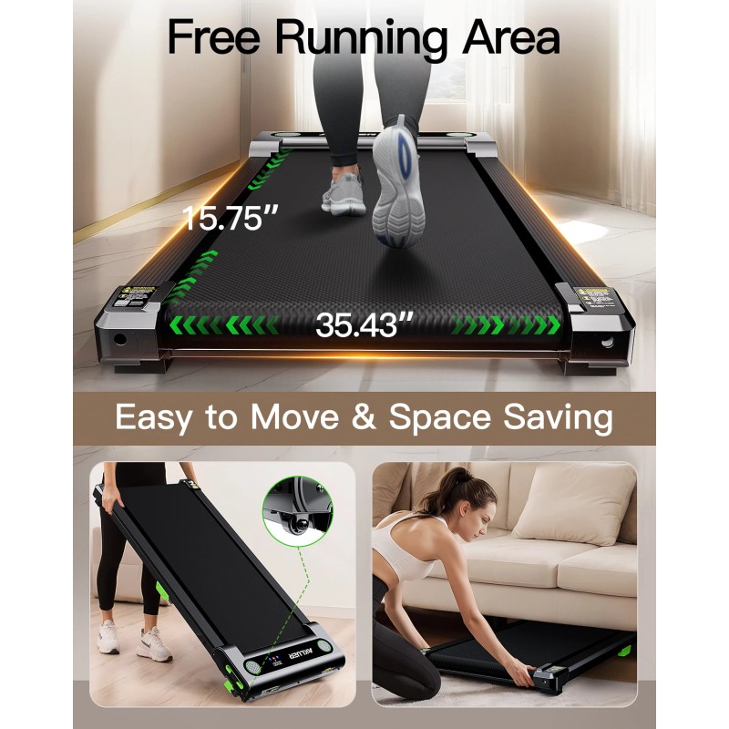 Akluer Portable 2-in-1 Electric Walking Pad 330LBS Capacity Incline Desk