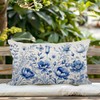 MIGEEN Blue Flower Throw Pillow Covers 12x20 Inch Chinoiserie Pillow