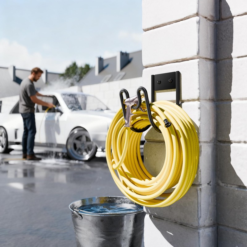 Garden Hose Holder Wall Mount - Water Hose Hanger Heavy