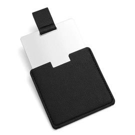 Ultra Dünn Taschenspiegel, Taschenspiegel Klein, Kompaktspiegel, Ultra Dünn Spiegel Ohne Rahmen, mit PU-Ledertasche, Leicht und Geeignet, für Make-up, Camping, Reisen (Schwarz)