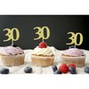 Sotpot 30PCS Gold Glitter 30th Birthday Cupcake Toppers Cheers to
