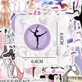 Dance Stickers for Laptop(50 Pcs),Gift for Kids Teens Adults Girl,Dance Waterproof Stickers for Water Bottle,Vinyl Stickers for Scrapbook,Journal,Dairy,Skateboard