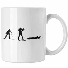 Trendation - Biathlon Cross-Country Biathlete Shooting Range Shooting Graphic Evolution (White)