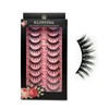 Kloffing Eyelashes False Lashes Faux Mink Eyelashes Handmade Fluffy False