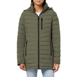 Nautica Women's Removable Hooded Water Resistant Puffer Jacket, Sage, X-Large
