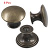 Zorveiio 8 Pcs Round Antique Cabinet Knobs 1.18" Diameter Bronze