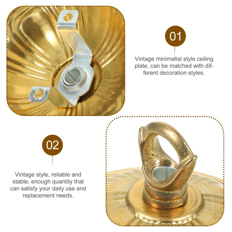 IMIKEYA Ceiling Canopy Vintage, Brass Chandelier Canopy Ceiling with Hooks,