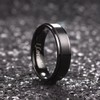 King Will Men 6mm Black Matte Brushed Stainless Steel Ring