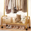 MYUPDALIN Clothes Rack with Shelves, Clothing Rack with Wheels, Multifunctional