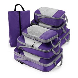 Meowoo Compression Packing Cubes Travel Organizer 7 Set, Ripstop Mesh Travel Organizers for Luggage Multi-Functional Ultralight Expandable Packing Cubes for Carry-on Luggage, Travel, Backpack