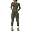 Workout Sets for Women 2 Piece Seamless Long Sleeve Top