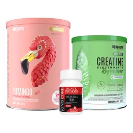 Kit Birdman Fitmingo 510g + Creatina Refresher + Vitamina D3