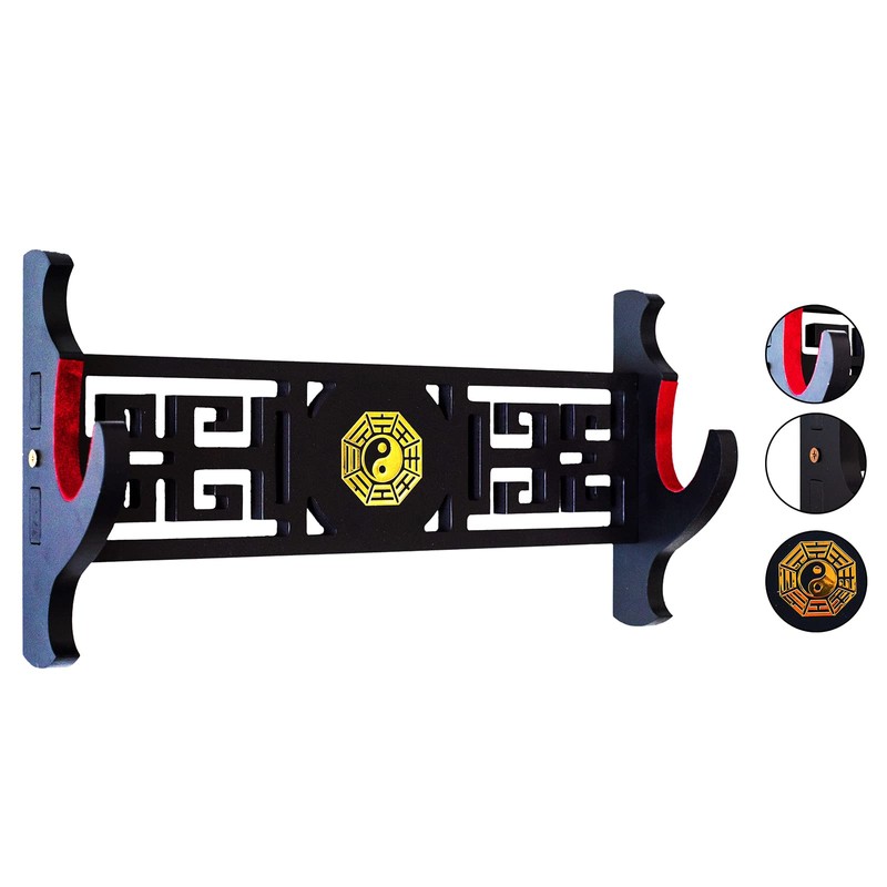 FOXSMZZ Sword Holder Japanese Bagua Velvet Padded Katana Stand Samurai