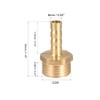 sourcing map Brass Barbed Pipe Plug Adapter 6 mm Barb