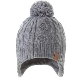 Monimo Winter Hat Boys Knitted Thickened Earmuffs, Hat for Children - gray