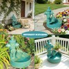 Metal Solar Bird Bath Fountain with Backup Battery, Solar Water