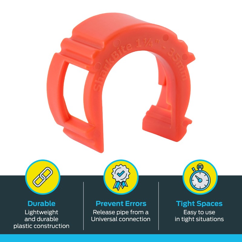SharkBite 1-1/4 Inch Disconnect Clip for Push to Connect Brass