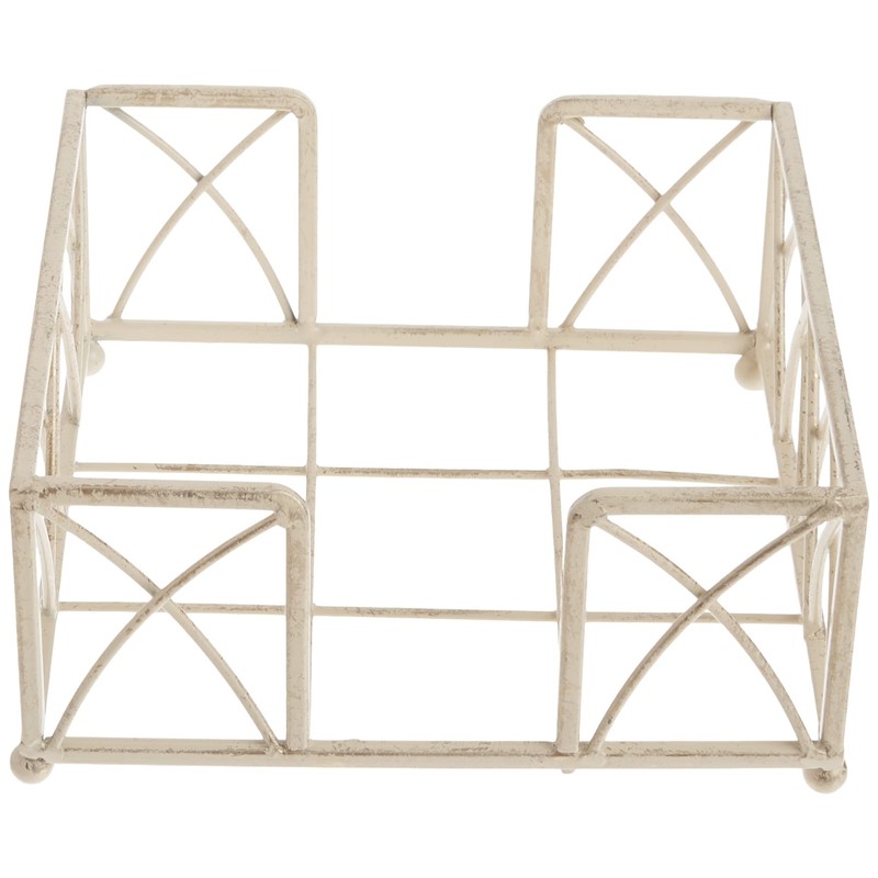 Boston International Cocktail Napkin Caddy, Arch Design in Antique White