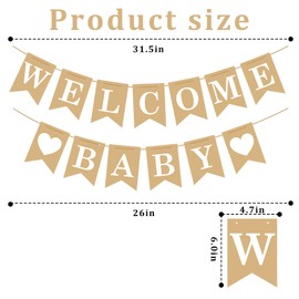 Welcome Baby Banner – Rustic Baby Shower Decorations, Gender Neutral Baby Shower Decor, Pre-Strung Shower Sign, Baby Boy Banner for Party Wall Backdrop