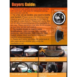 QULOOX For Ford Galaxie 500 1962-1974 4Pcs 5.75" 5-3/4inch Round Led Headlights Upgrade