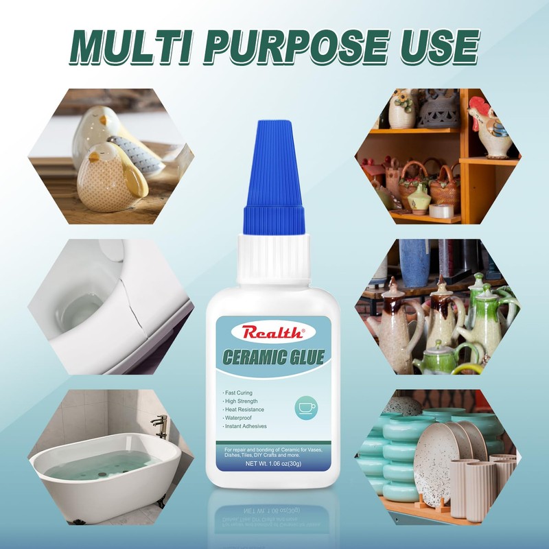 Waterproof Ceramic Glue 60g, Tile Clear Glue for Porcelain and