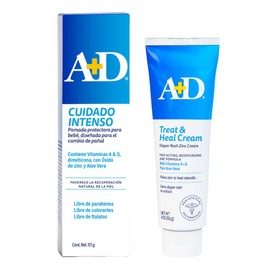 A+D - Cuidado Intenso Pomada para Rozaduras de Pañal para Bebés 113g | Ayuda a la prevención de rozaduras | Con Óxido de Zinc y Aloe | Hi...