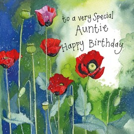 Alex Clark Art Ltd Happy Birthday Auntie Poppies Card